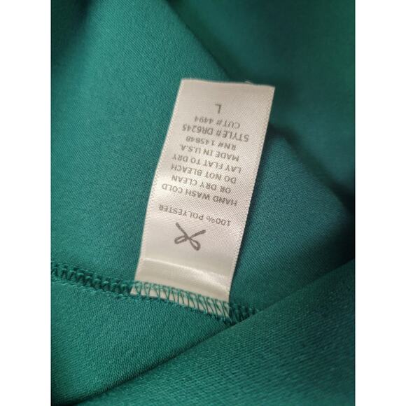 Everly Emerald Green Lace Trip V Neck Large Dress - Picture 2 of 5